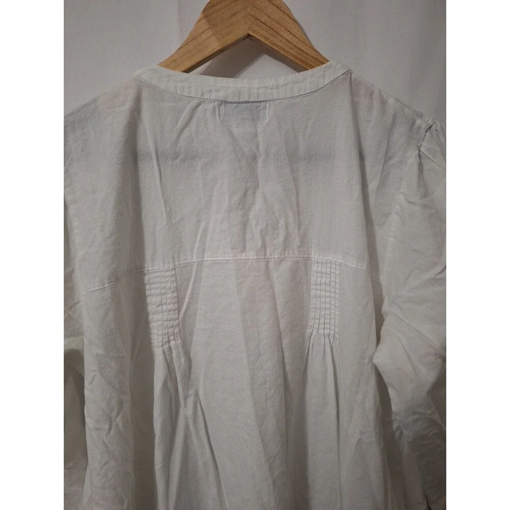 The 1 For U Victorian White Cotton NIght Gown Long Sleeve Sz Medium M UK L EUC
